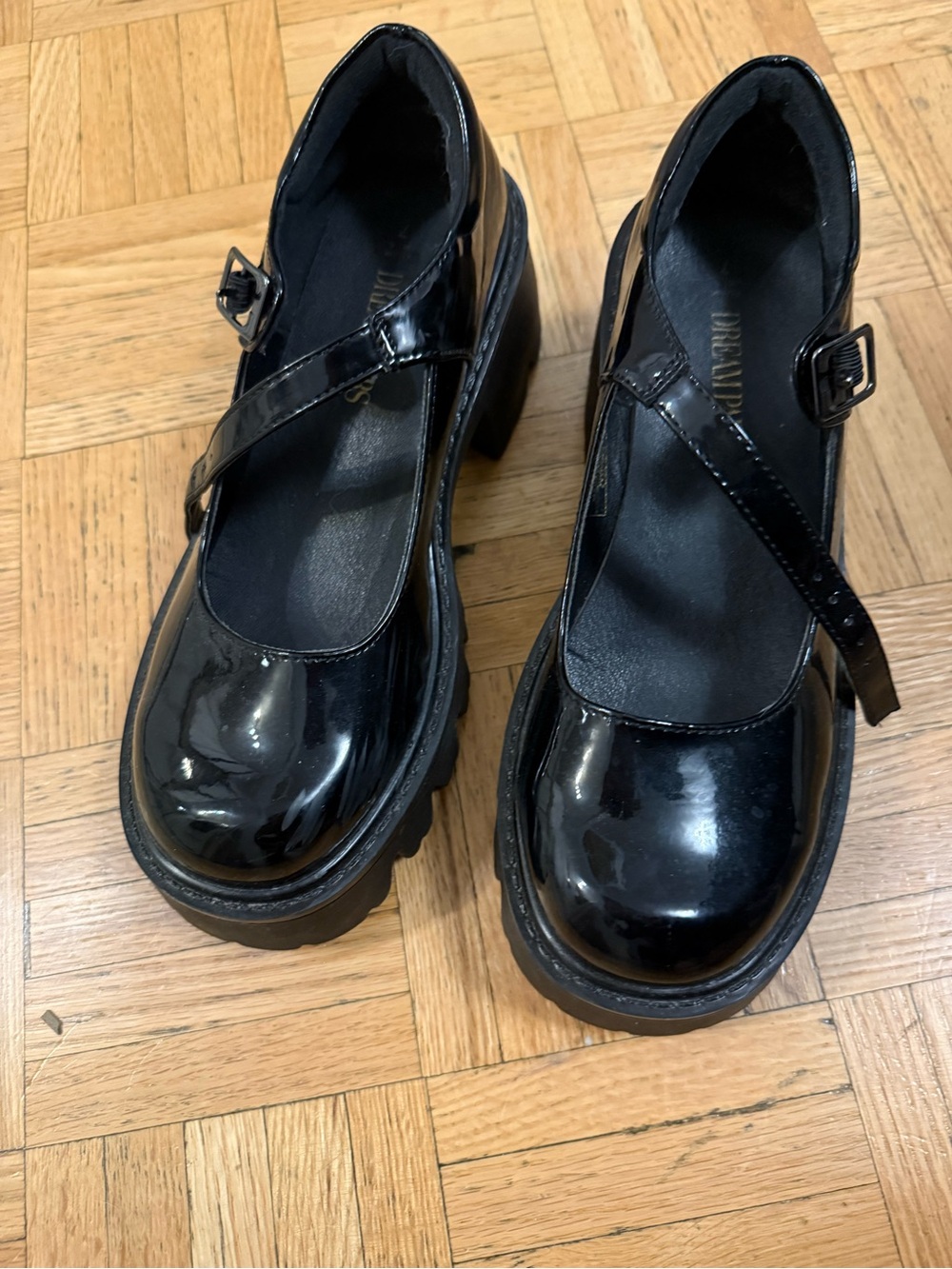 Dream Pairs- Black Patent Mary Jane Platform Heels - Women- Size US7